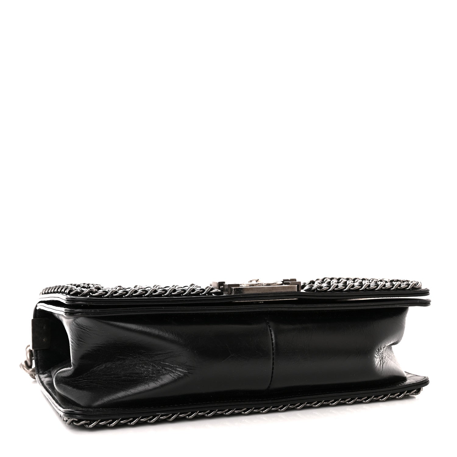 Chanel Glazed Calfskin Quilted Medium Chain Around Boy Flap Black 4 of 12
