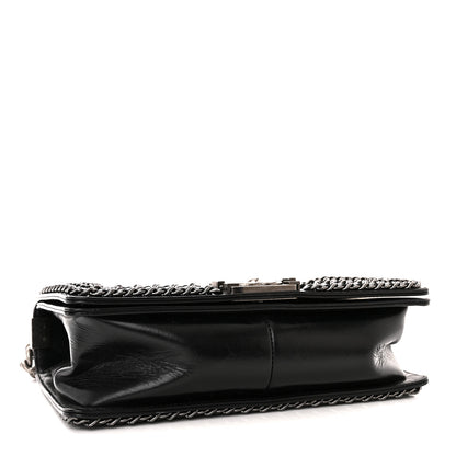 Chanel Glazed Calfskin Quilted Medium Chain Around Boy Flap Black 4 of 12