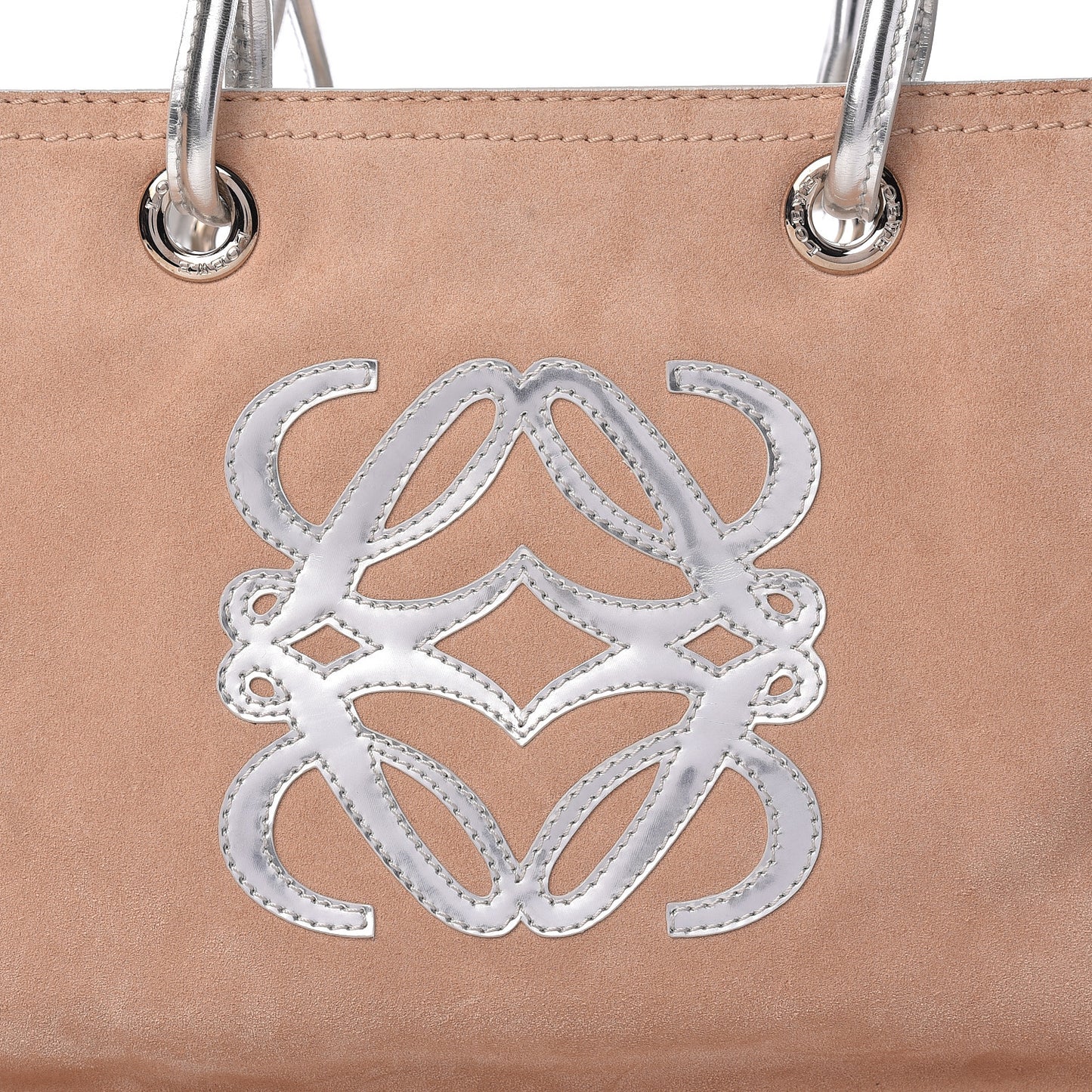 Suede Medium Shopping Tote Beige