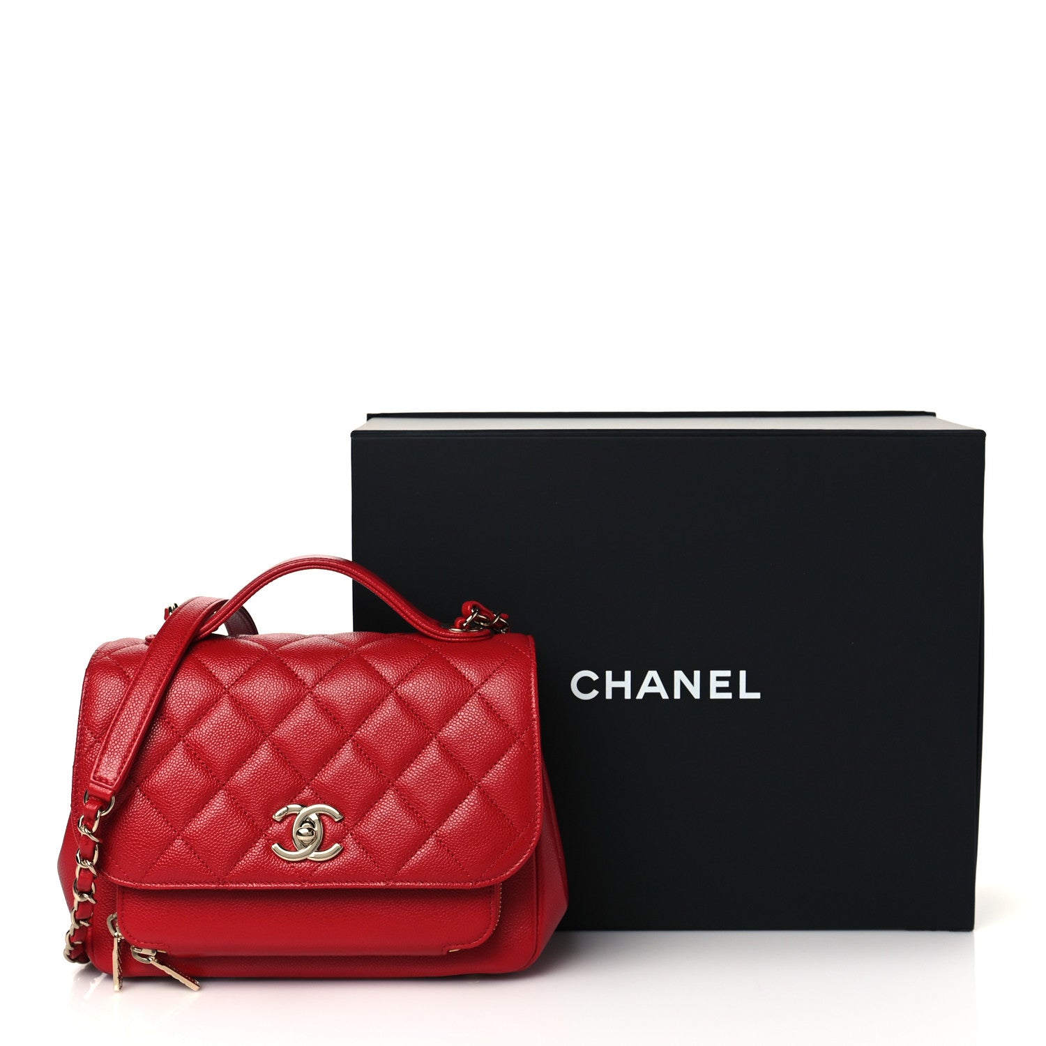 Chanel Caviar Quilted Medium Business Affinity Flap Red 11 of 11