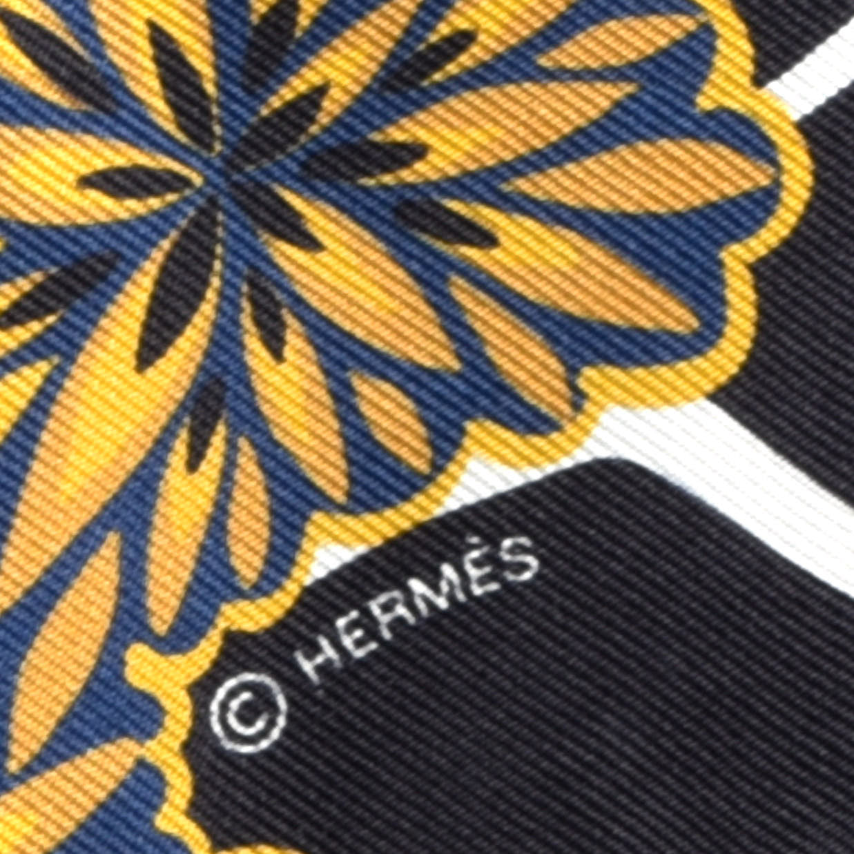 Hermes Silk Three Graces Twilly Black Gold Taupe 2 of 4