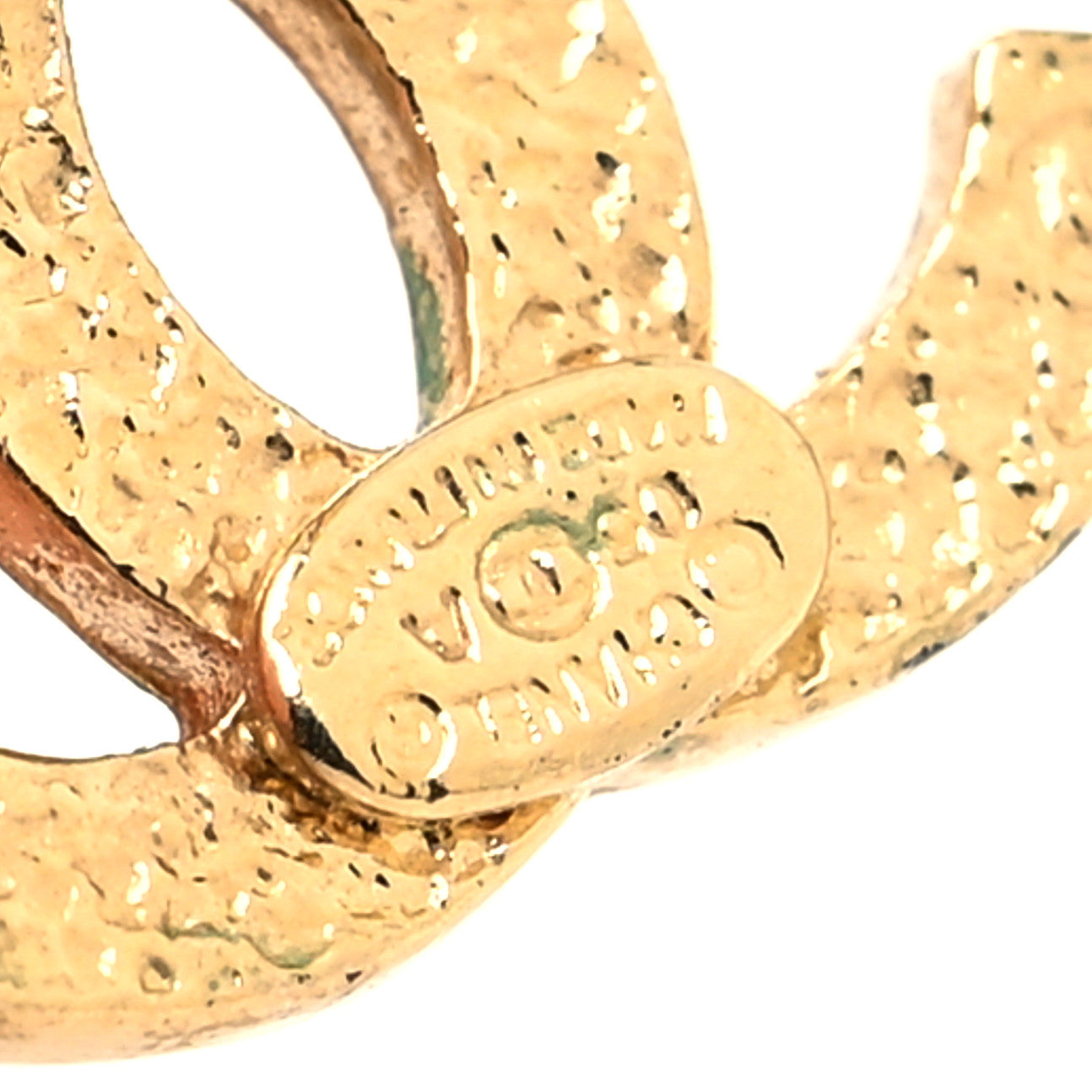Metal CC Stud Earrings Gold
