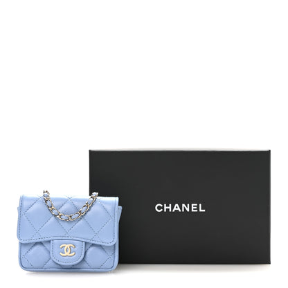Chanel Lambskin Coco Enamel Quilted Mini Chain Belt Bag Light Blue 12 of 12
