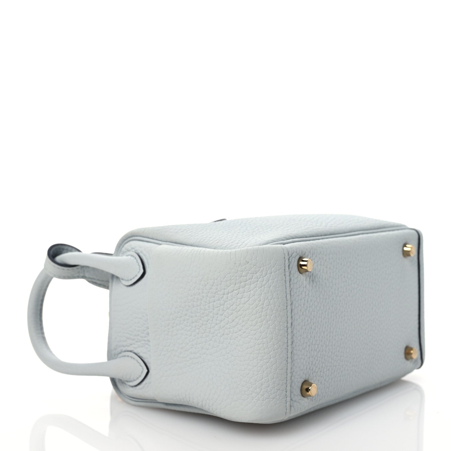 Hermes Taurillon Clemence Mini Lindy 20 Bleu Pale 4 of 13