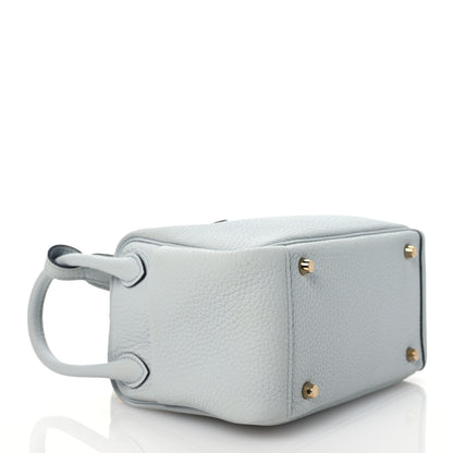 Hermes Taurillon Clemence Mini Lindy 20 Bleu Pale 4 of 13