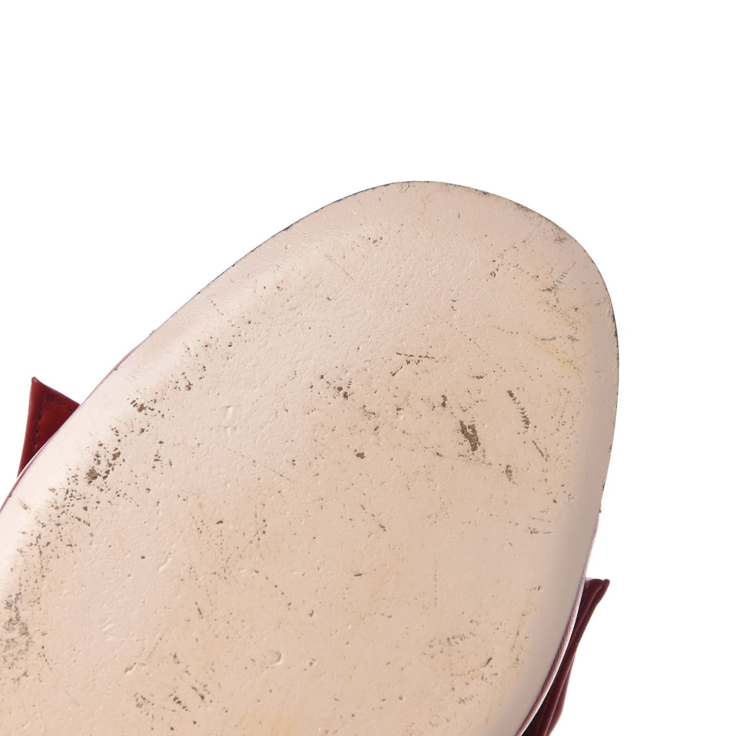 Nappa Queen Margaret Flat Slide Sandals 37.5 Hibiscus Red