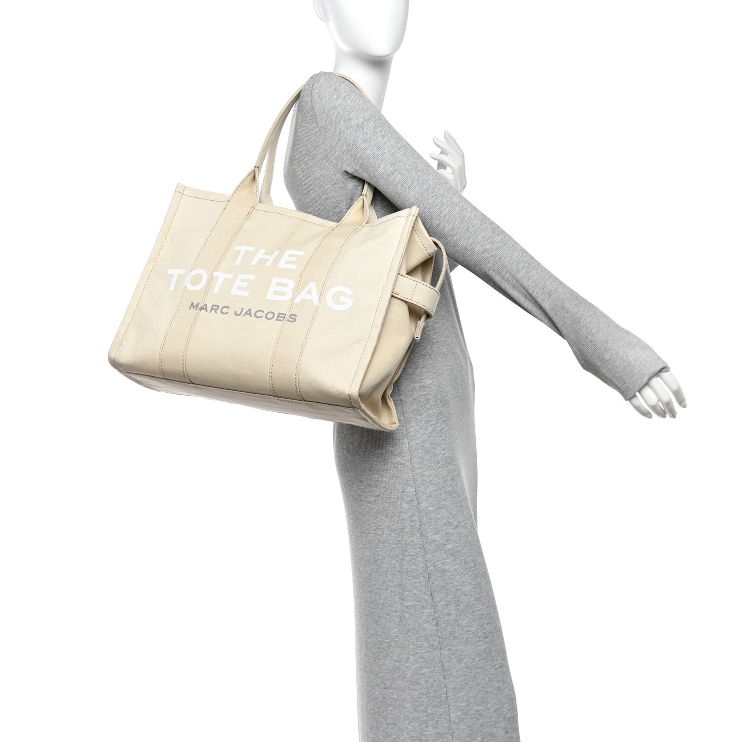 Marc Jacobs Cotton Canvas Large The Tote Bag Beige 2 of 13