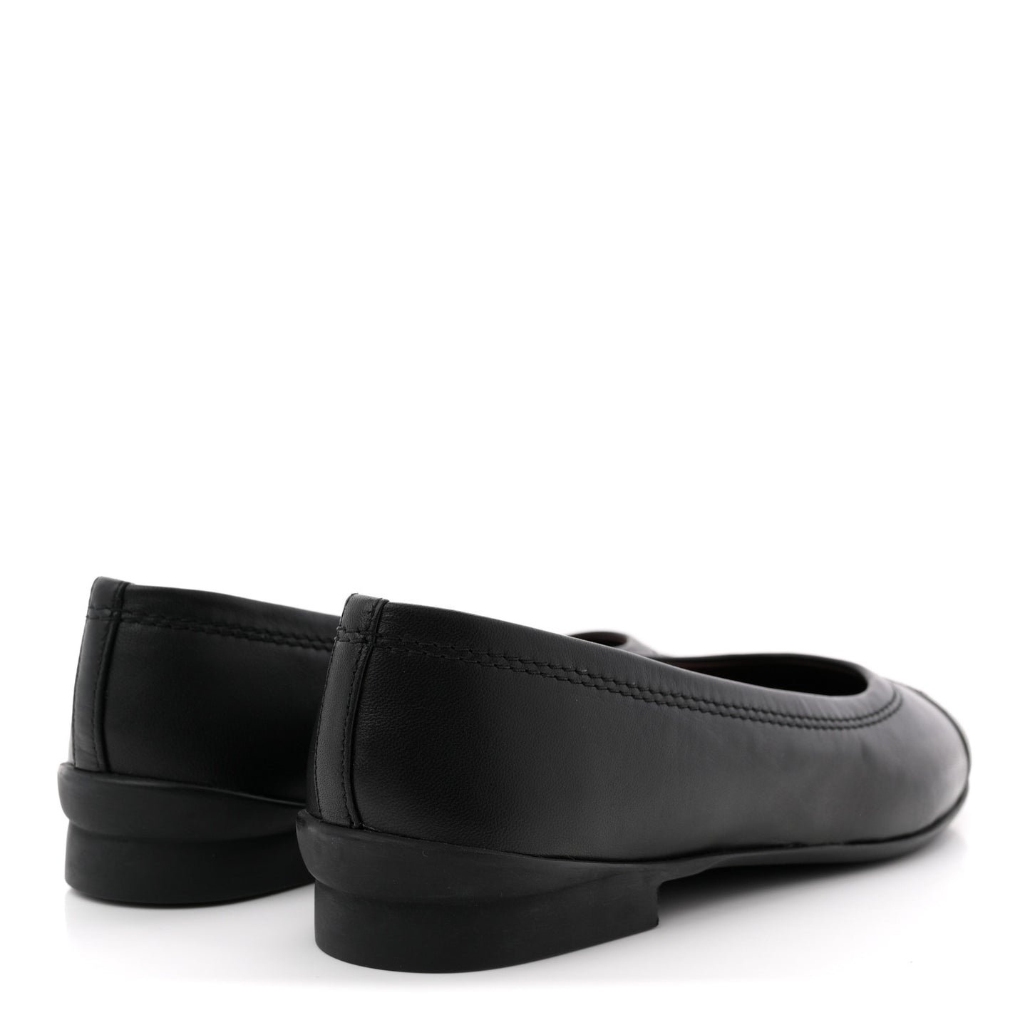 Lambskin Cap Toe CC Uniform Ballerina Flats 37.5 Black