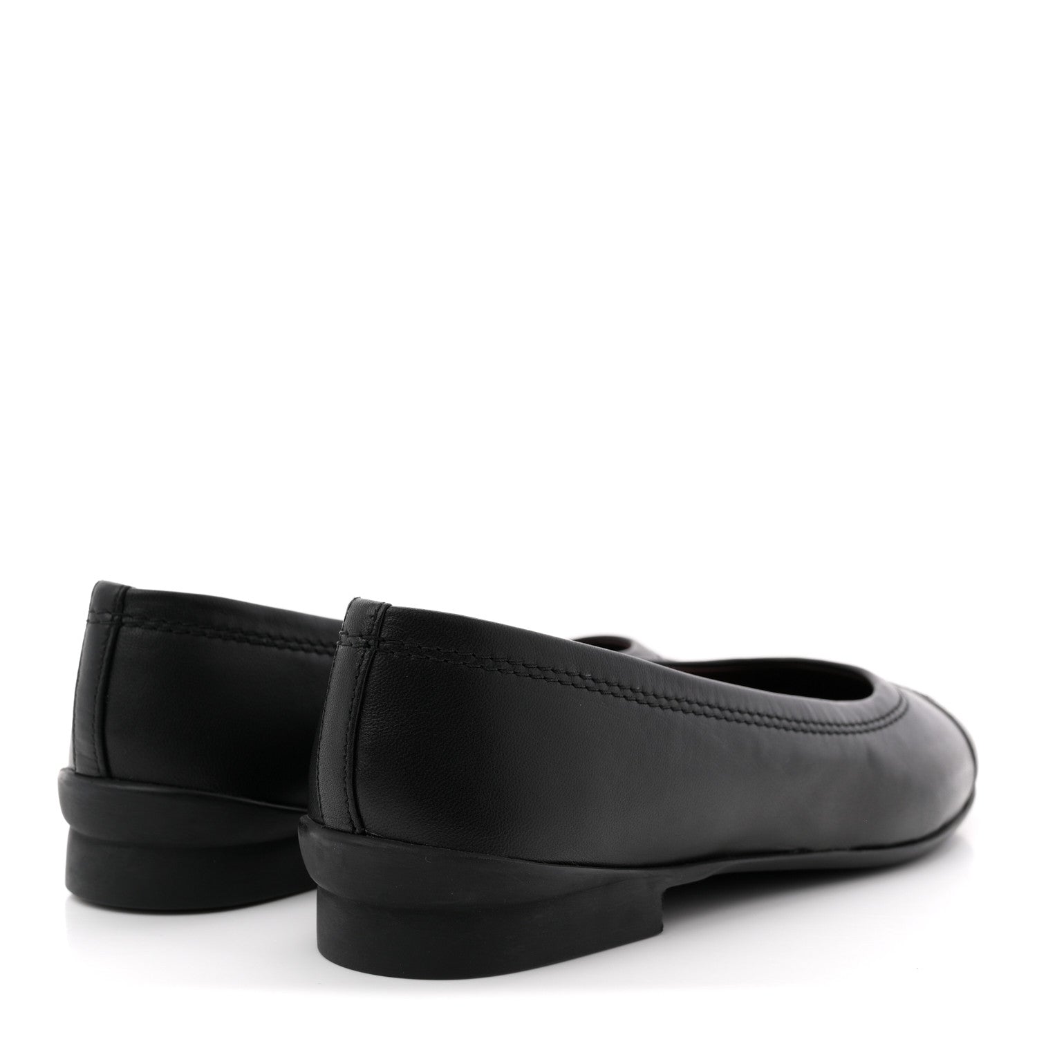 Chanel Lambskin Cap Toe CC Uniform Ballerina Flats 37.5 Black 5 of 9