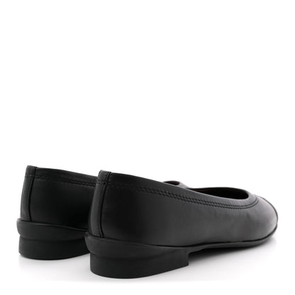 Chanel Lambskin Cap Toe CC Uniform Ballerina Flats 37.5 Black 5 of 9