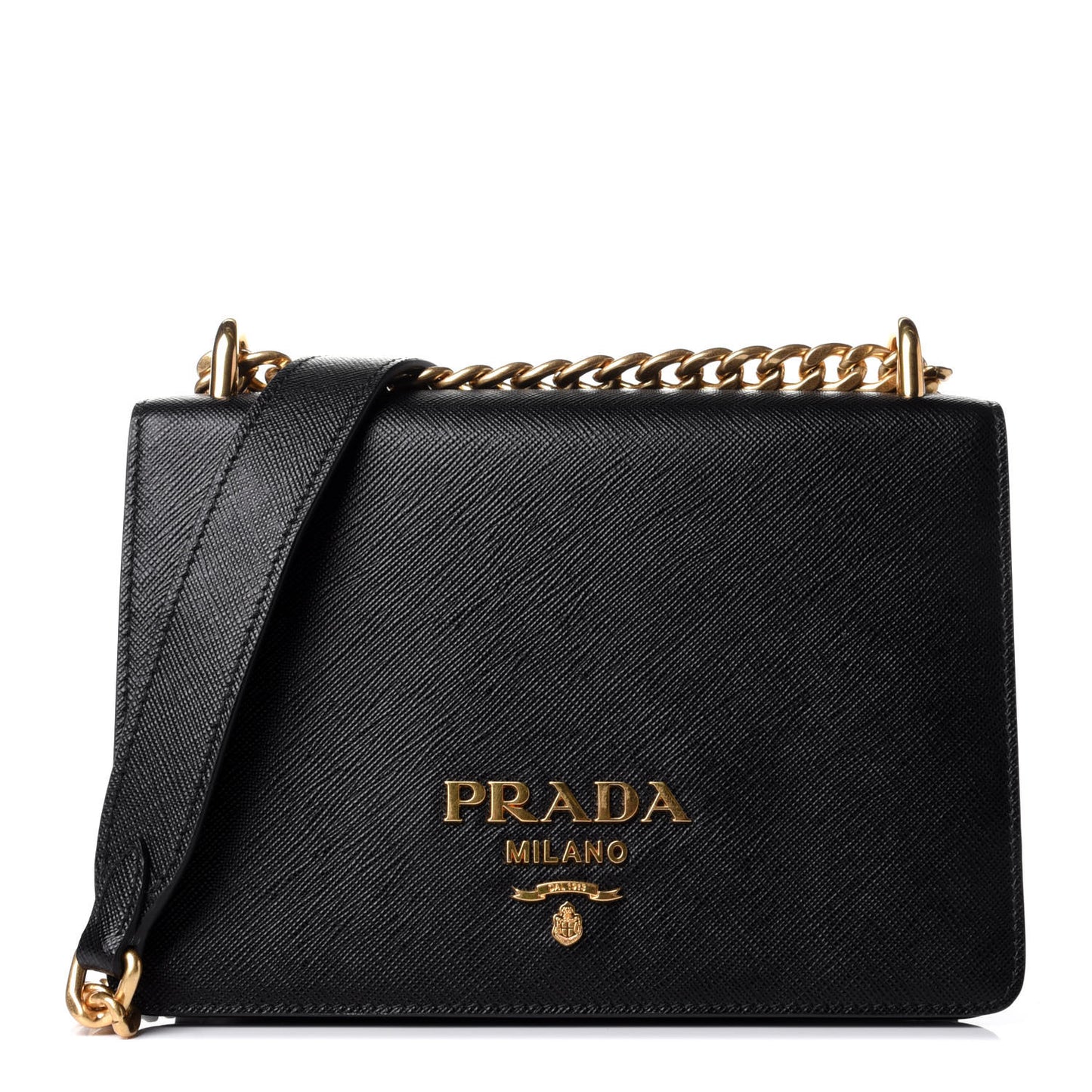 Saffiano Flap Bag Black
