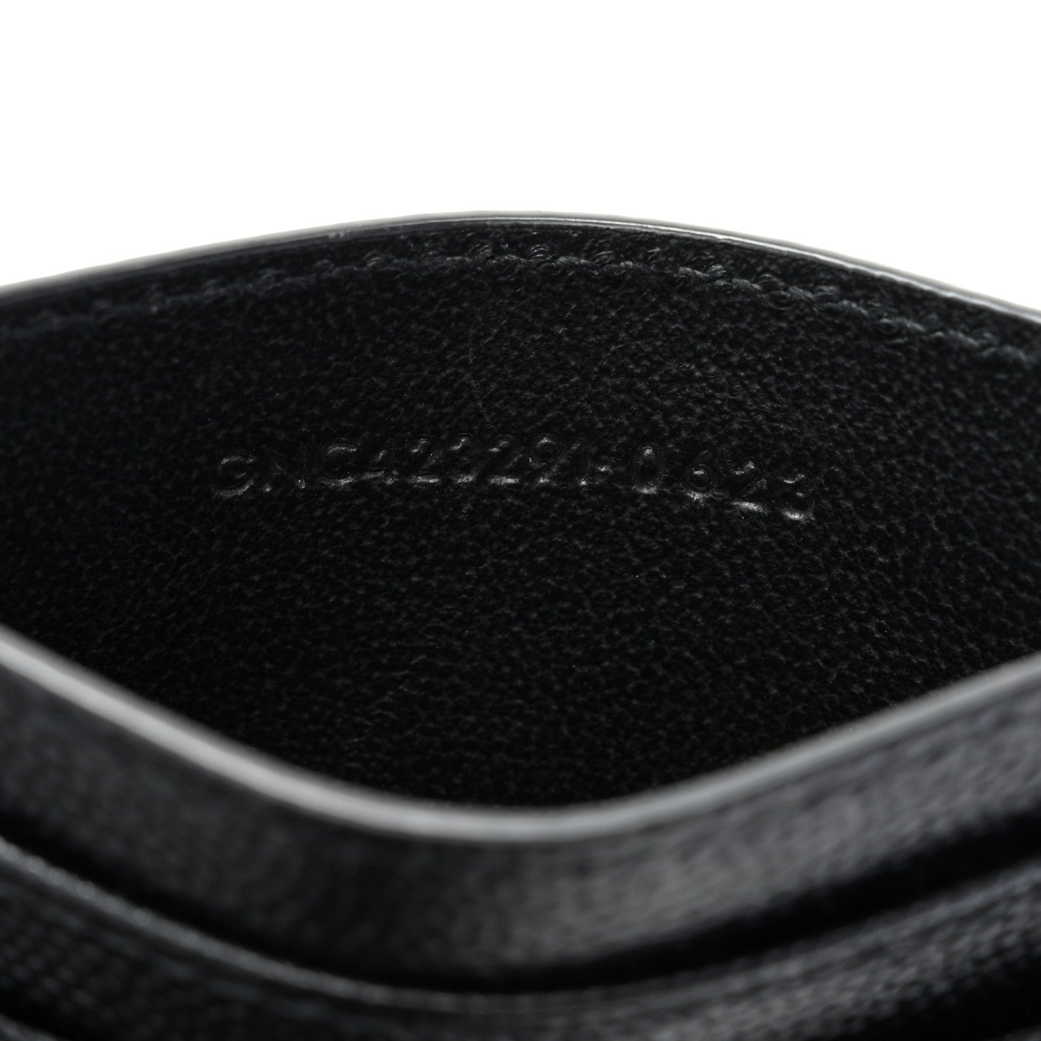 Saint Laurent Grain De Poudre Matelasse Chevron Monogram Credit Card Case Black 7 of 8