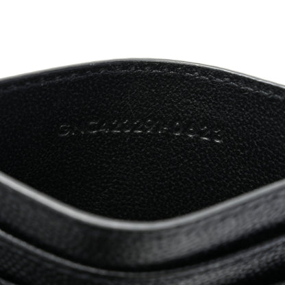 Saint Laurent Grain De Poudre Matelasse Chevron Monogram Credit Card Case Black 7 of 8