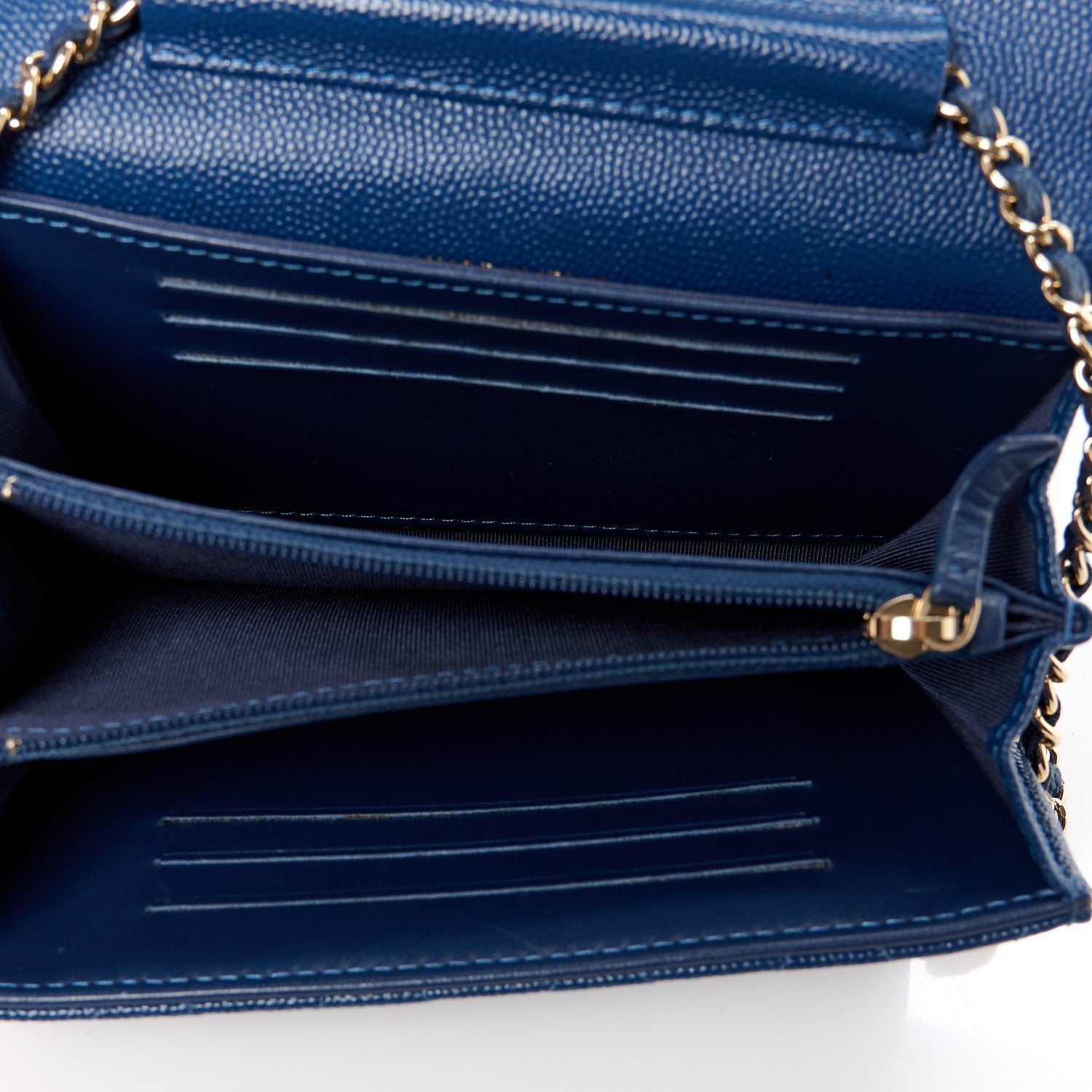 Chanel Caviar Quilted Classic Clutch With Chain Blue 5 of 14