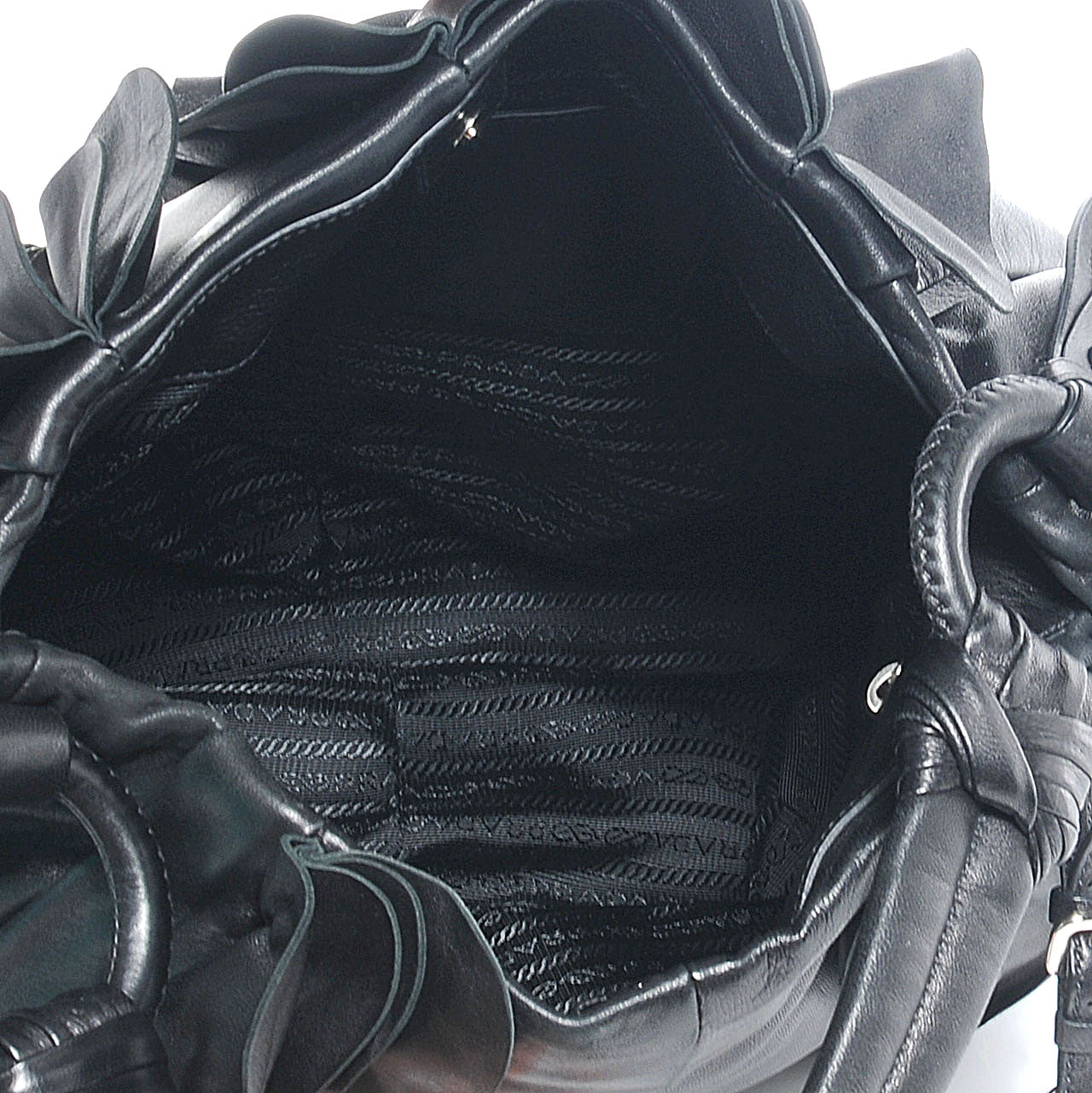 Nappa Ruffle Bag Black