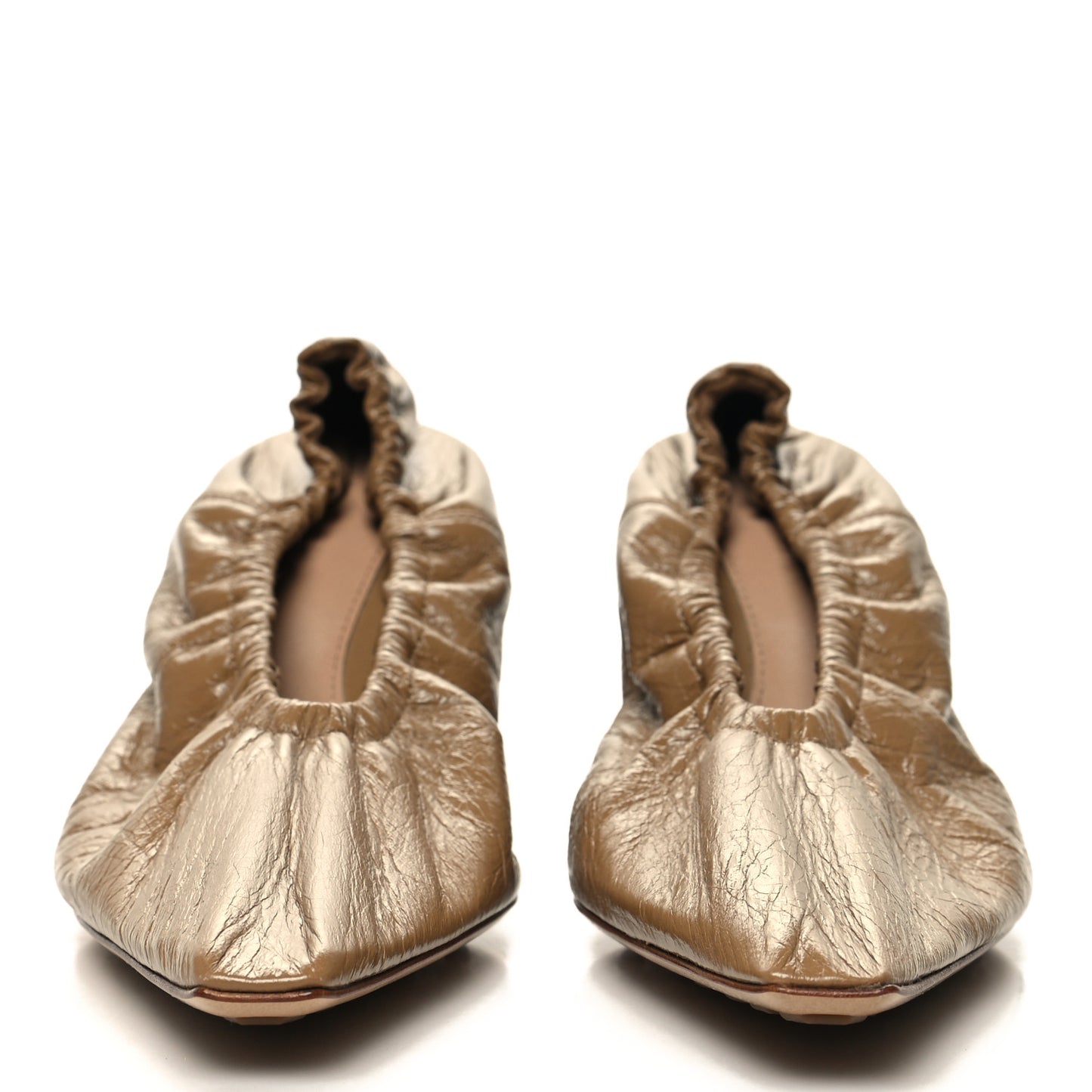 Crushed Nappa Almond Pumps 37 Cane Sugar