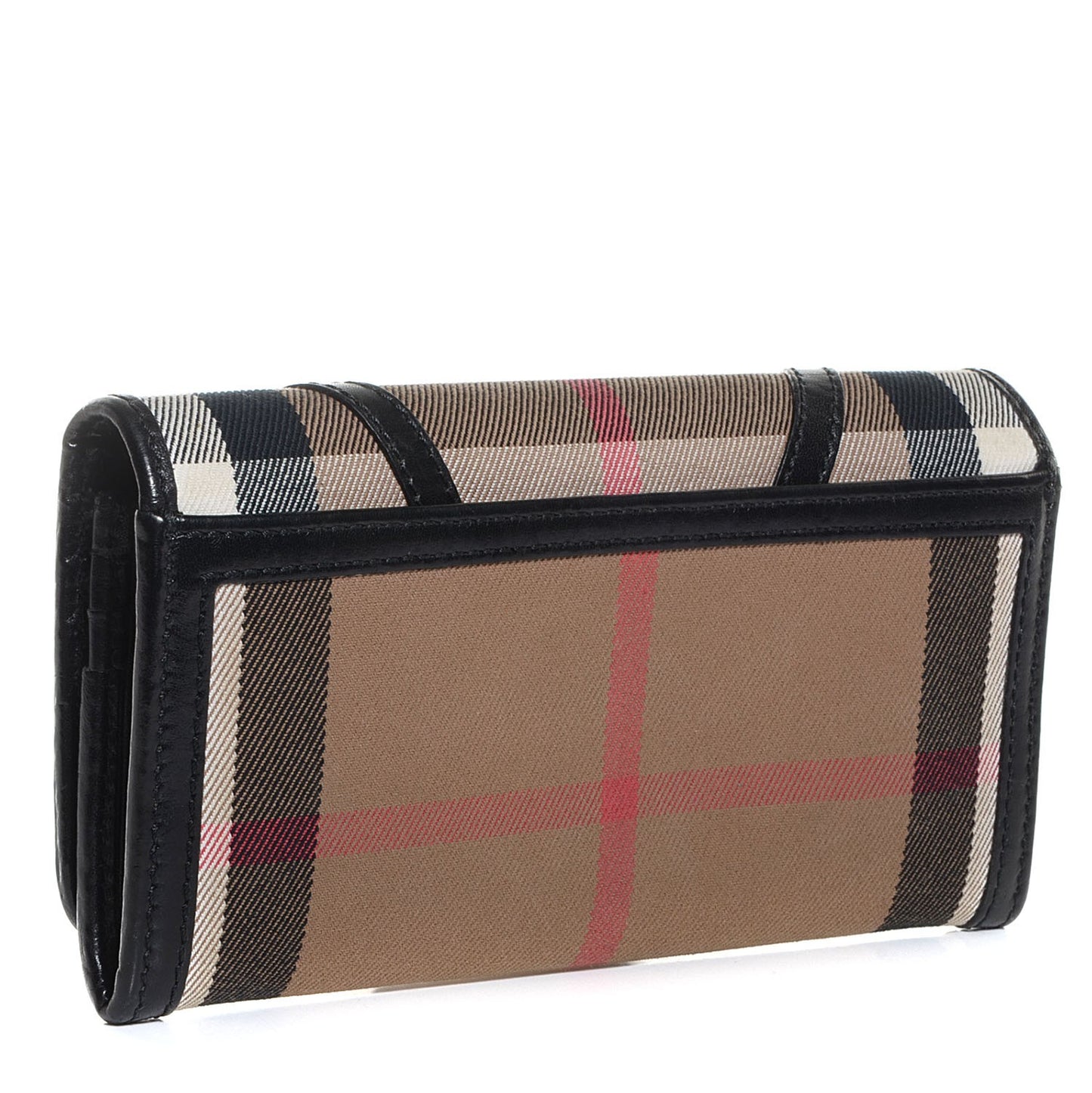 House Check Bridle Calfskin Penrose Continental Wallet Black