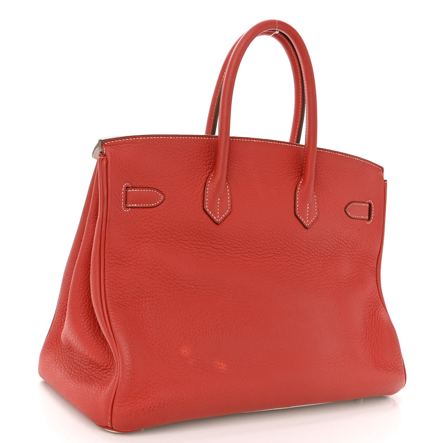 Hermes Taurillon Clemence Eclat Birkin 35 Sanguine White 3 of 18