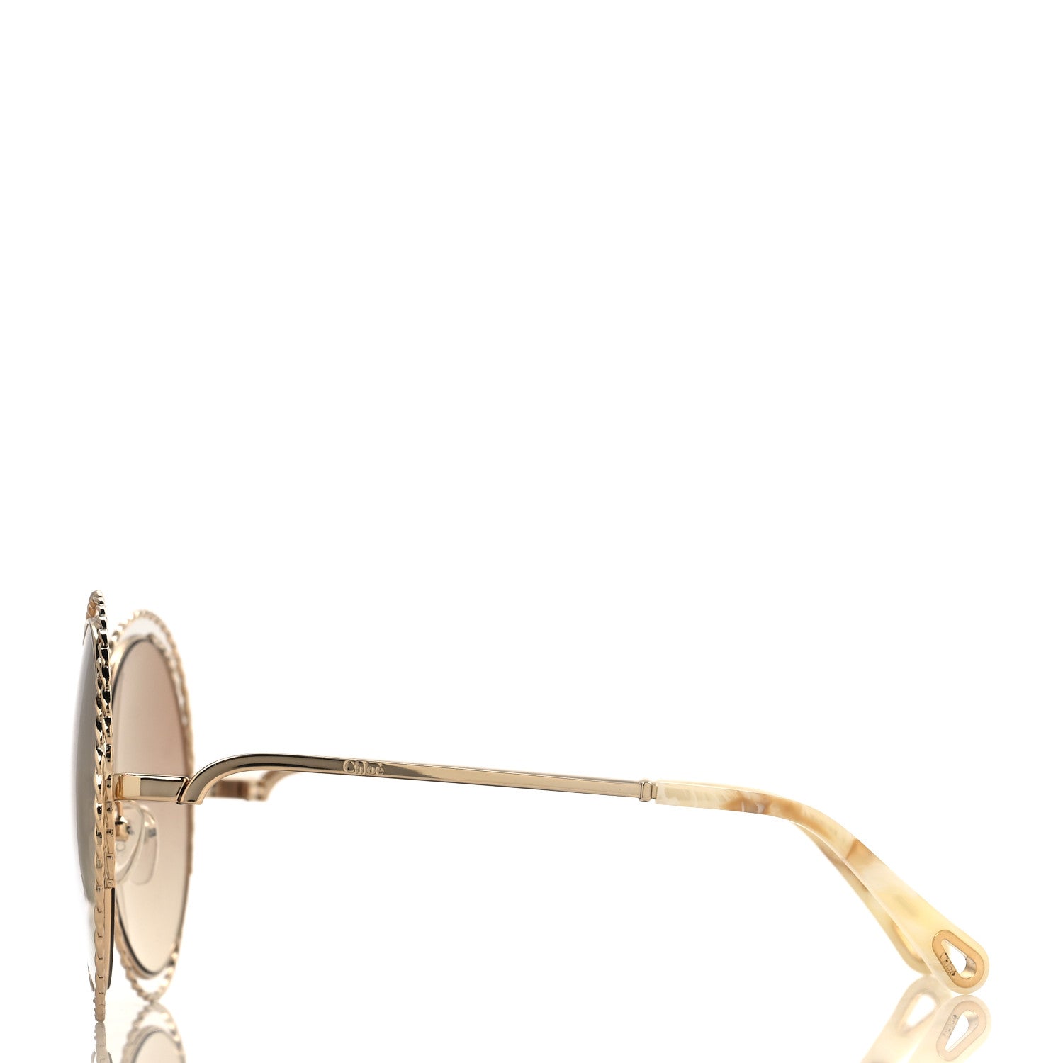 Chloe Metal Carlina Oversize Round Sunglasses CE114ST Gold 3 of 7