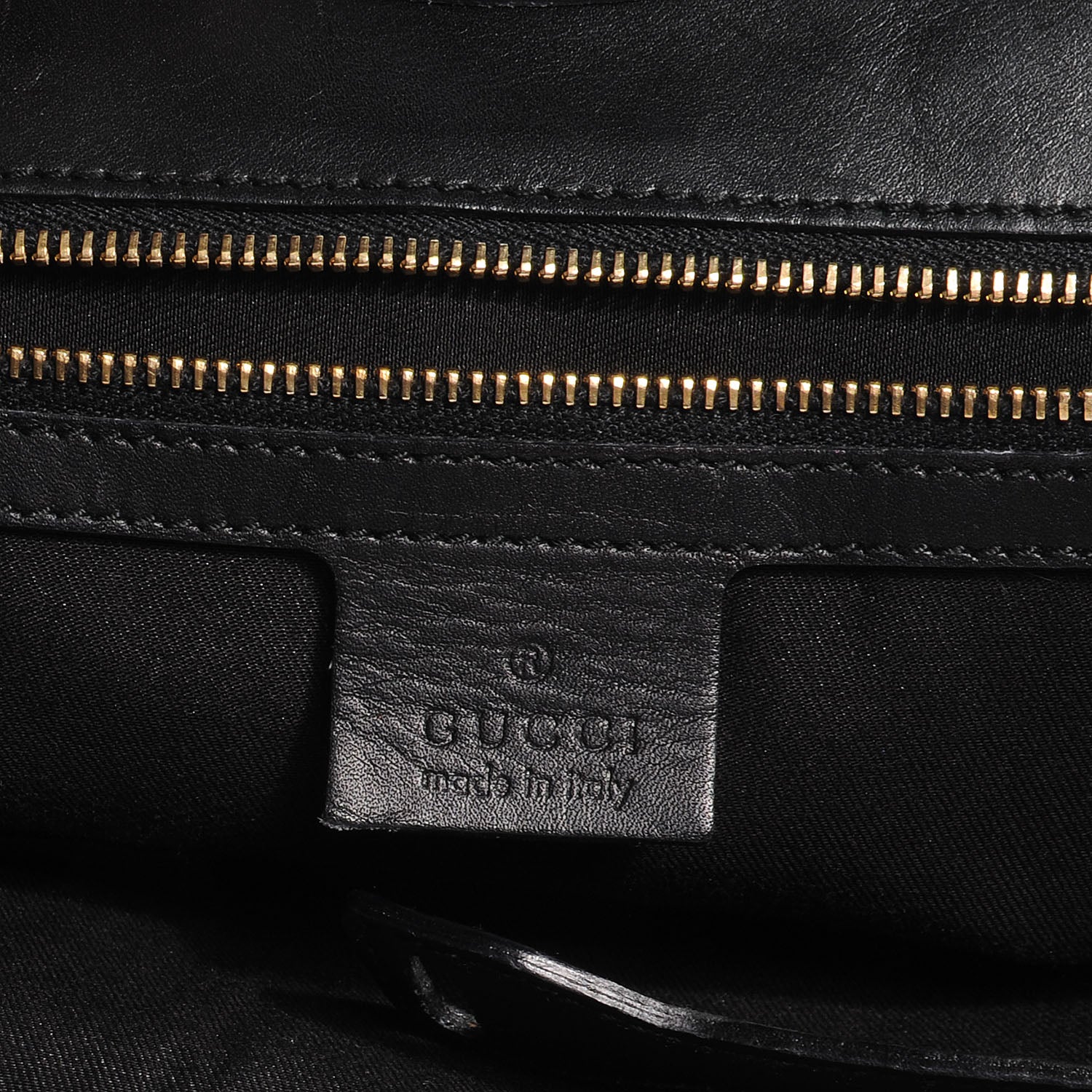 Gucci Calfskin Horsebit Embossed Large Shoulder Bag Black 6 of 8