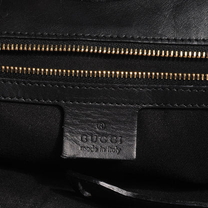 Gucci Calfskin Horsebit Embossed Large Shoulder Bag Black 6 of 8