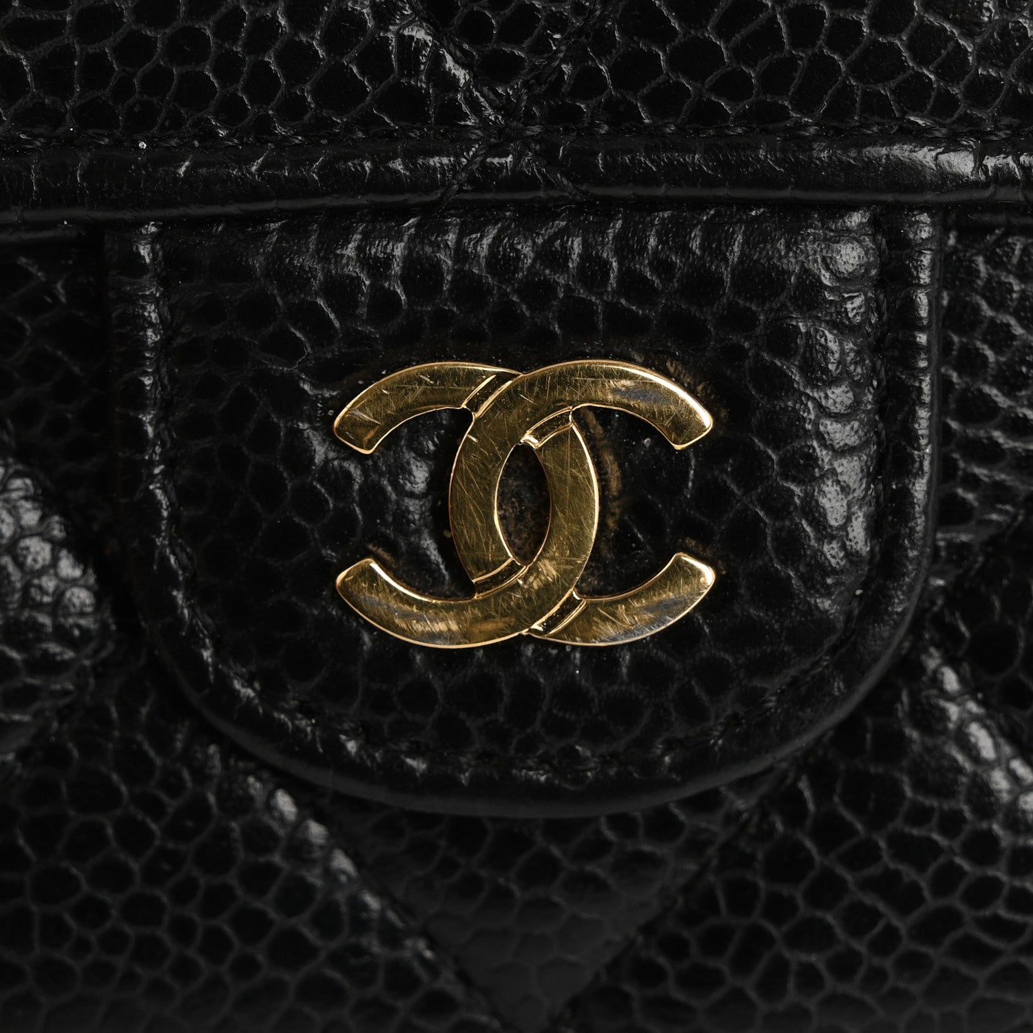 Chanel Caviar Quilted Large Gusset Flap Wallet Black 9 of 14