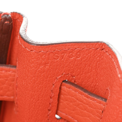 Hermes Taurillon Clemence Kelly Retourne 28 Orange Poppy 7 of 15
