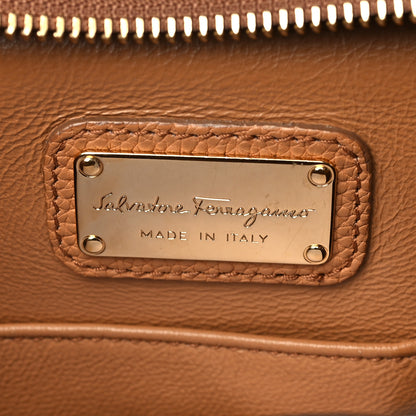 Salvatore Ferragamo Grained Calfskin Sofia Satchel Brown 5 of 5