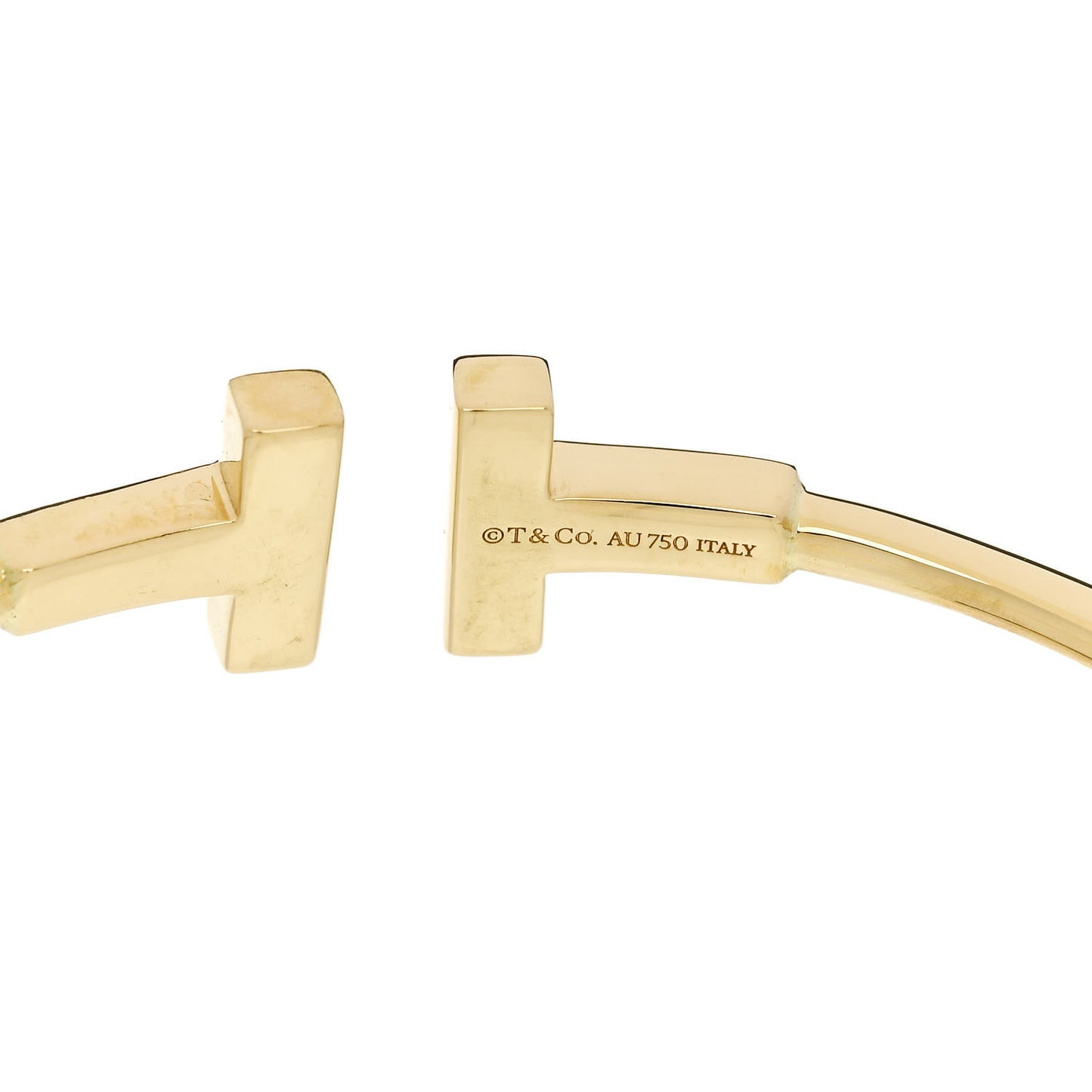 18K Yellow Gold Diamond T Wire Bracelet