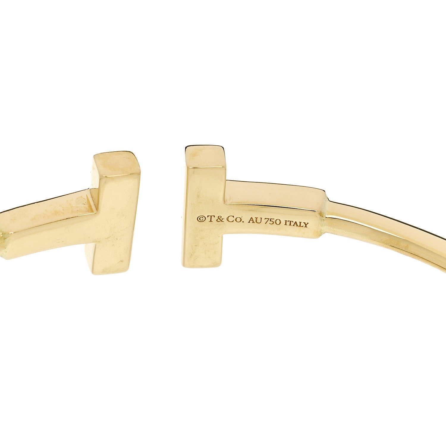 Tiffany 18K Yellow Gold Diamond T Wire Bracelet 3 of 3