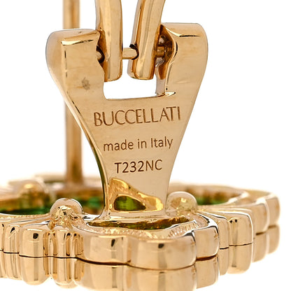 Buccellati 18K Yellow Gold Enamel Medium Opera Tulle Earrings Green 4 of 6