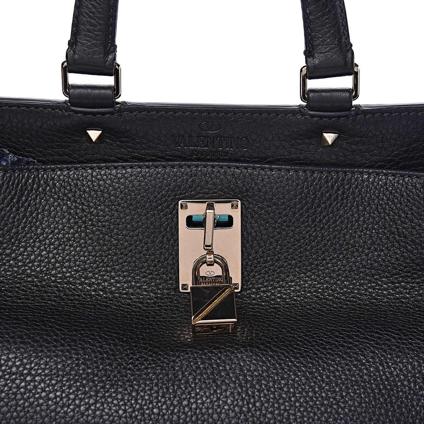 Pebbled Calfskin Large JoyLock Satchel Black