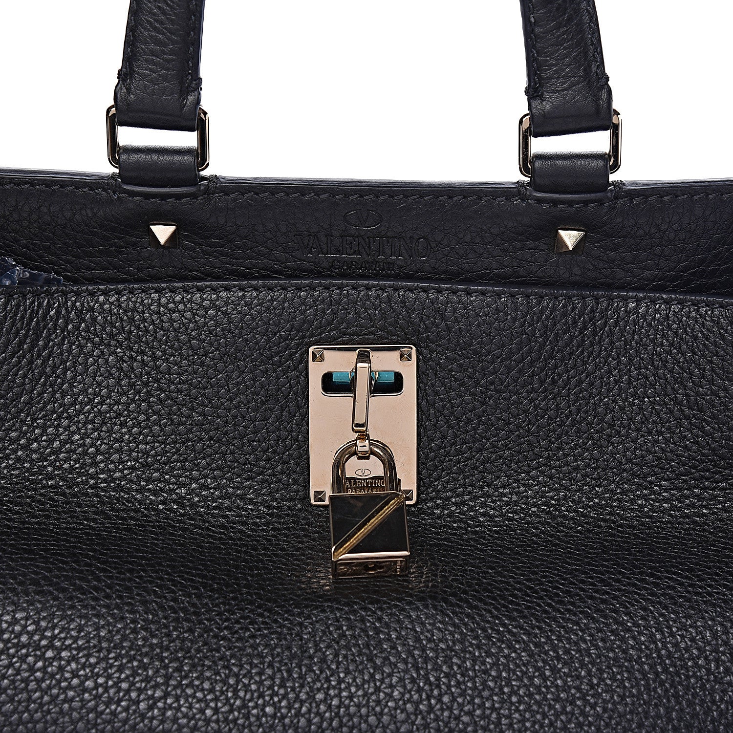 Valentino Garavani Pebbled Calfskin Large JoyLock Satchel Black 12 of 12