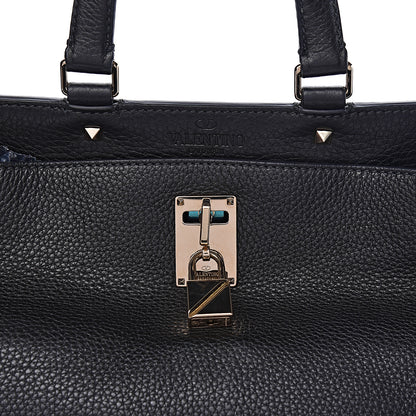 Valentino Garavani Pebbled Calfskin Large JoyLock Satchel Black 12 of 12