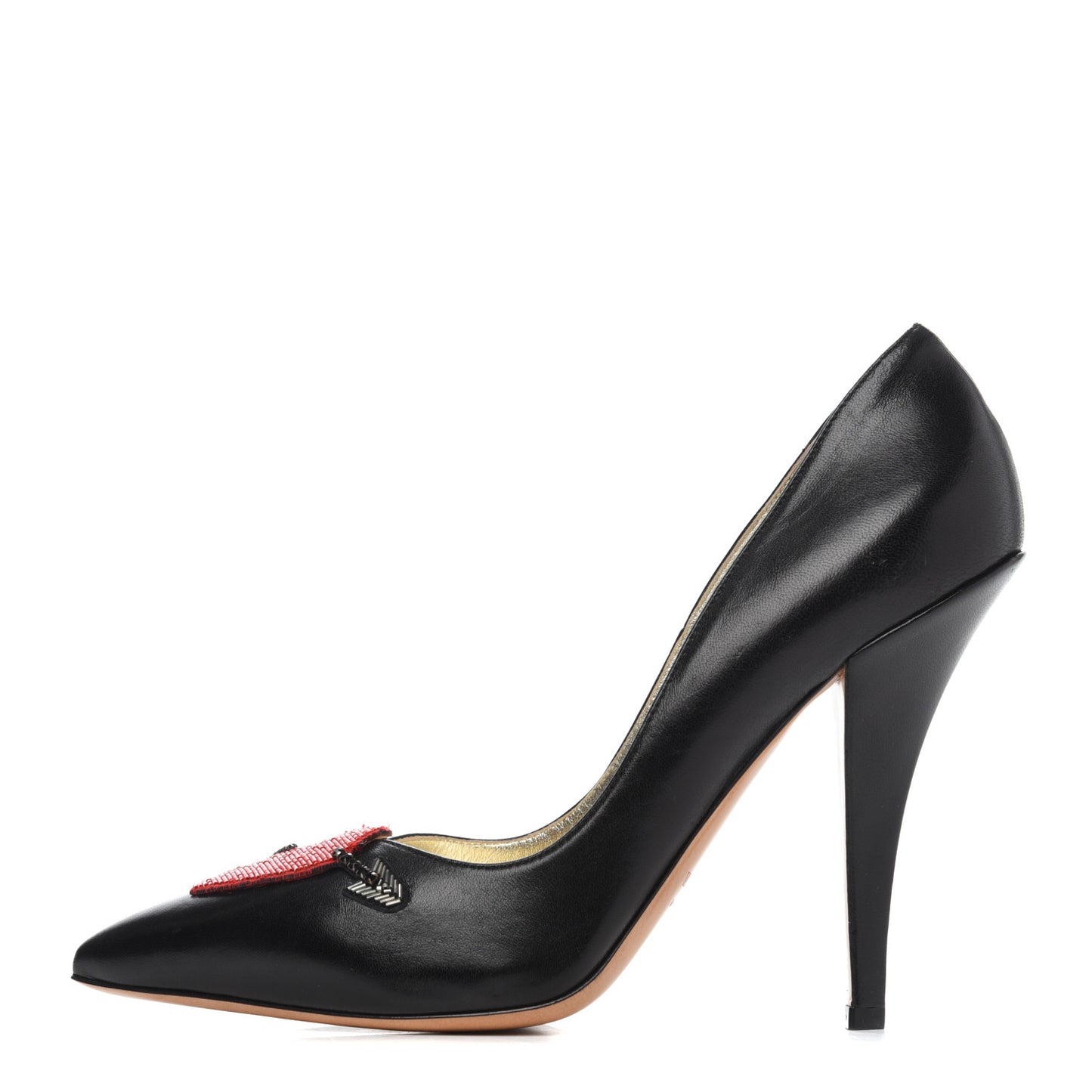 Calfskin Heart and Arrow 110mm Pumps 40 Black