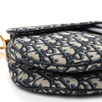 Christian Dior Oblique Saddle Bag Blue 6 of 9