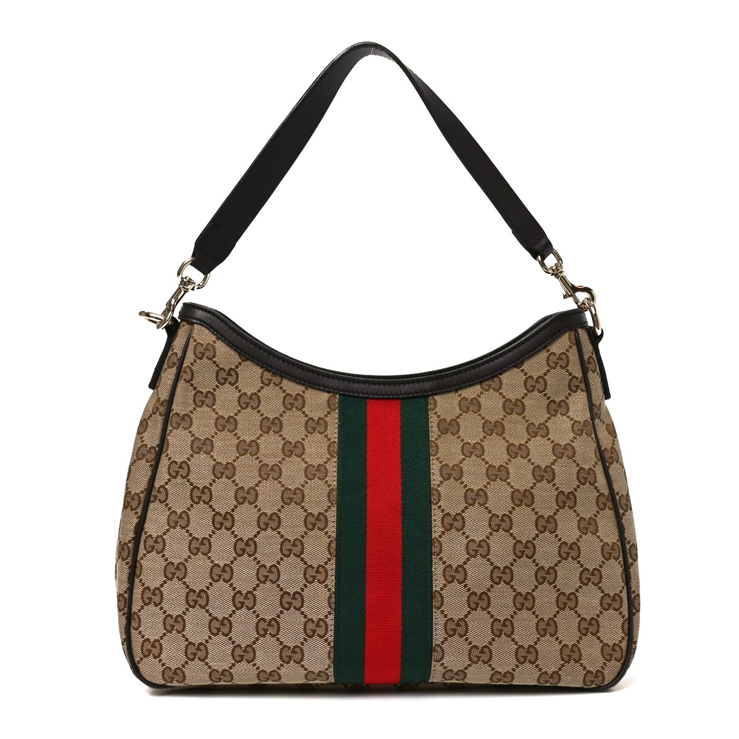 Monogram Calfskin Sherry Line Web Hobo Brown