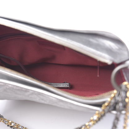 Chanel Metallic Lambskin Calfskin Quilted Medium Gabrielle Hobo Silver 5 of 12