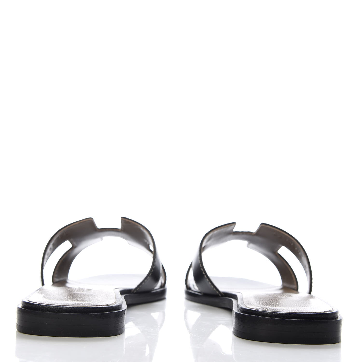 Hermes Box Calfskin Oran Sandals 35 Black 4 of 10