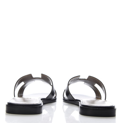 Hermes Box Calfskin Oran Sandals 35 Black 4 of 10