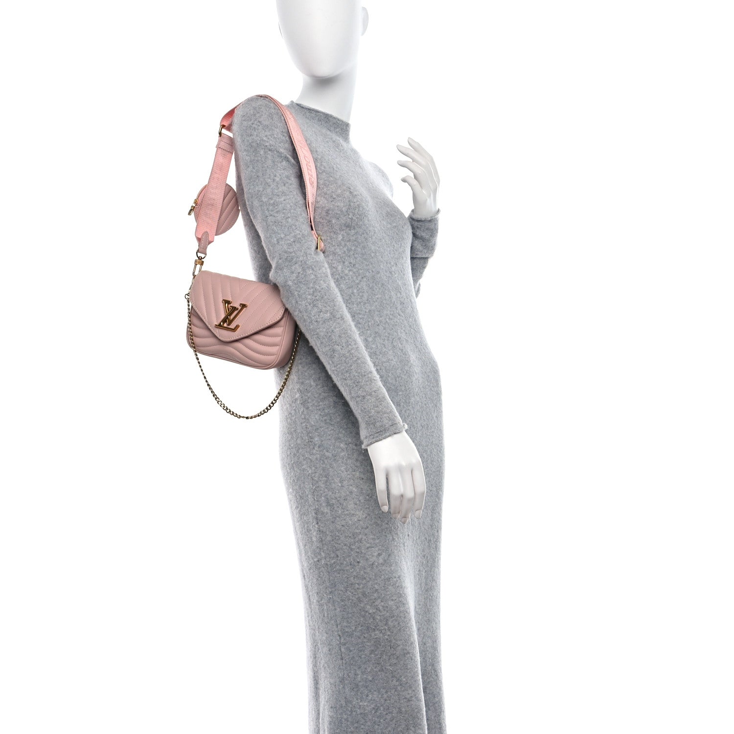 Louis Vuitton Calfskin New Wave Multi Pochette Rose Ballerine 2 of 12