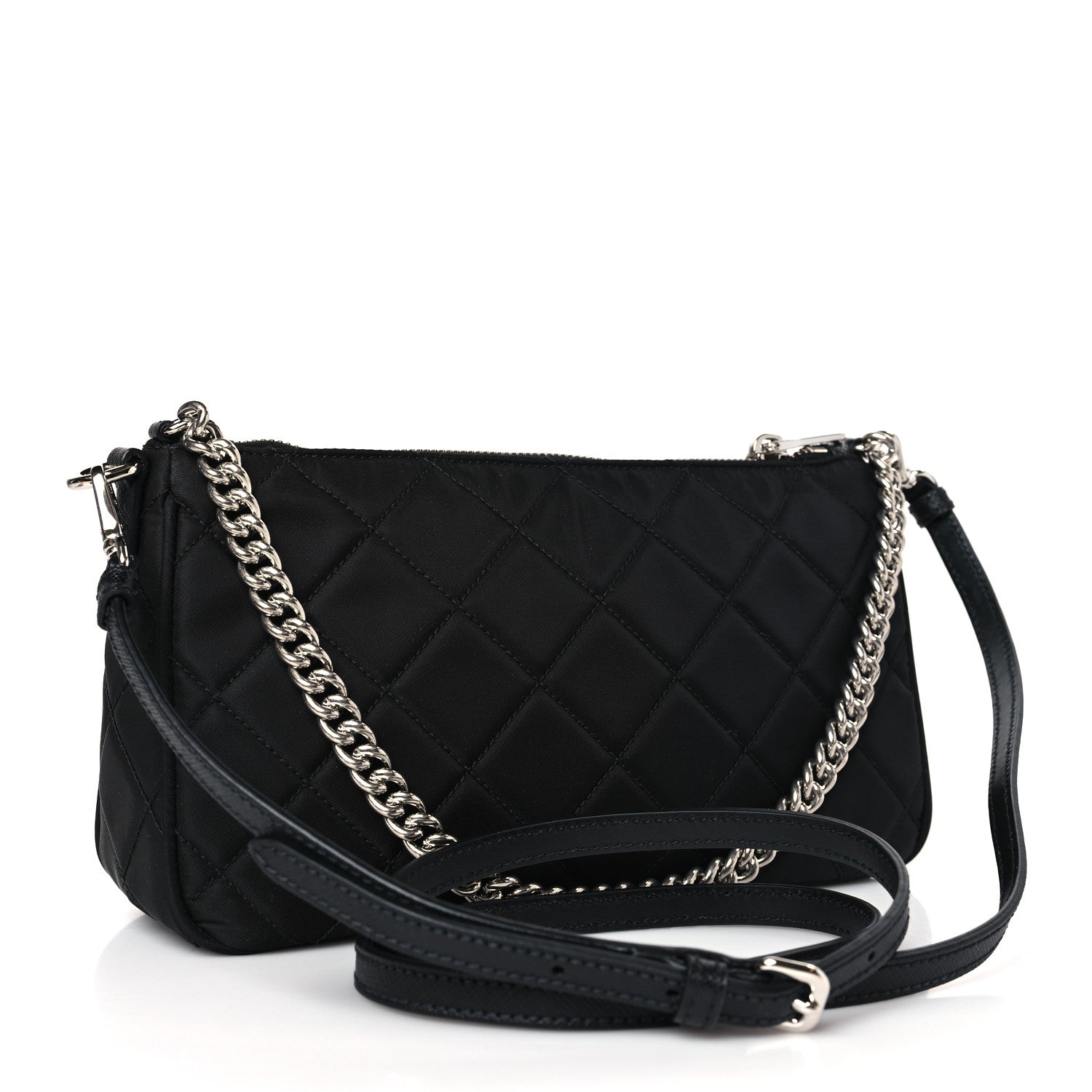 Prada Nylon Tessuto Impuntu Quilted Crossbody Bag Black 3 of 8