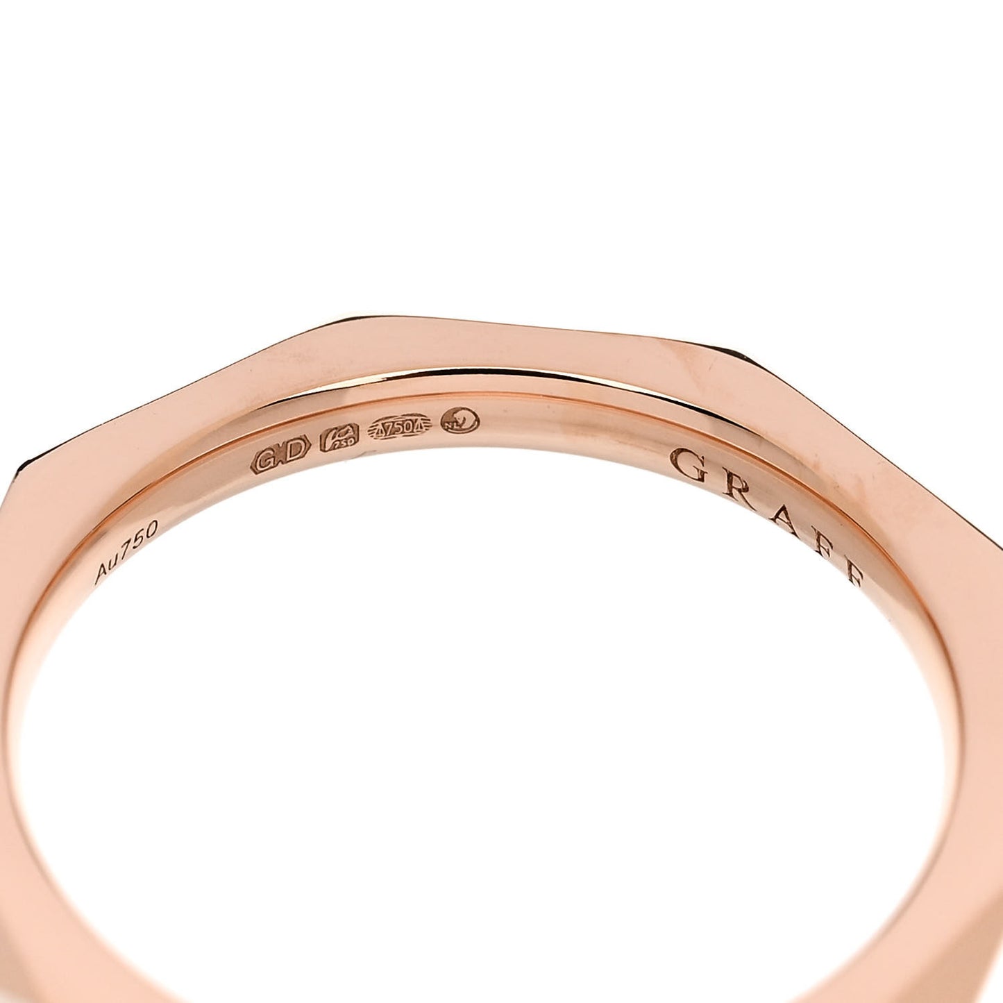 18K Rose Gold Laurence Graff Signature Wedding Band Ring 50 5.5