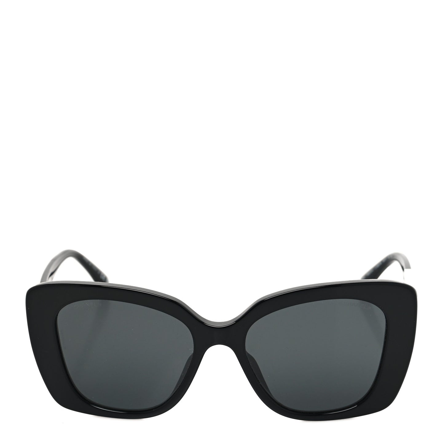 Acetate Strass Polarized Square Sunglasses 5422-B-A Black White