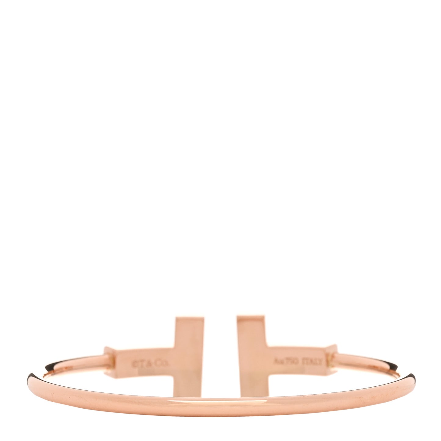 18K Rose Gold T Wide Wire Bracelet