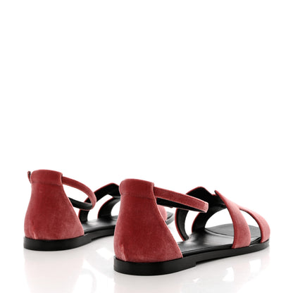 Hermes Velvet Santorini Sandals 37 Bois De Rose 4 of 10