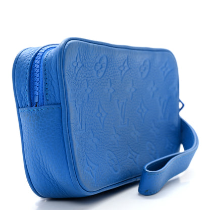 Louis Vuitton Taurillon Monogram Pochette Volga Blue 3 of 11
