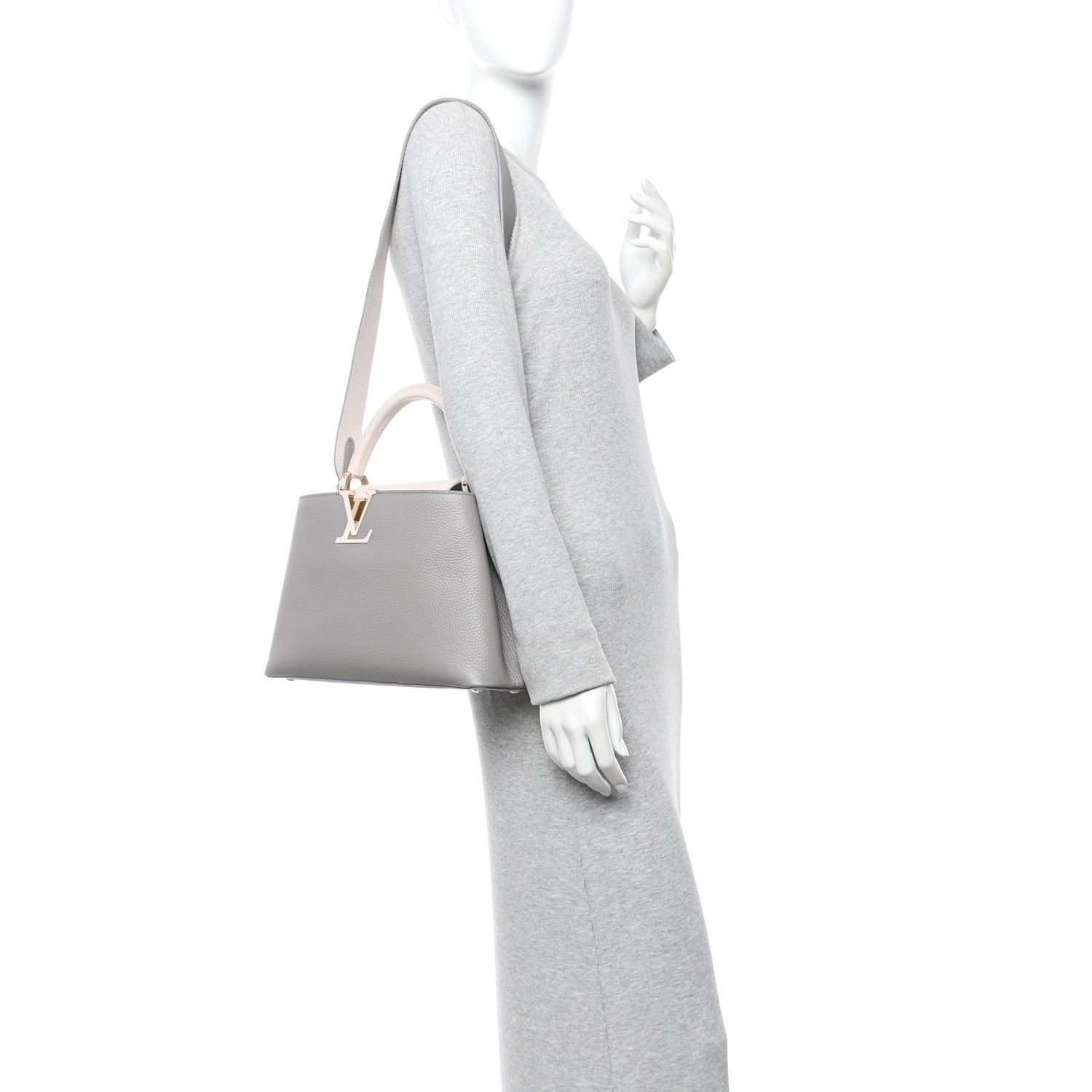 Louis Vuitton Taurillon Capucines MM Steeple Gray 2 of 9