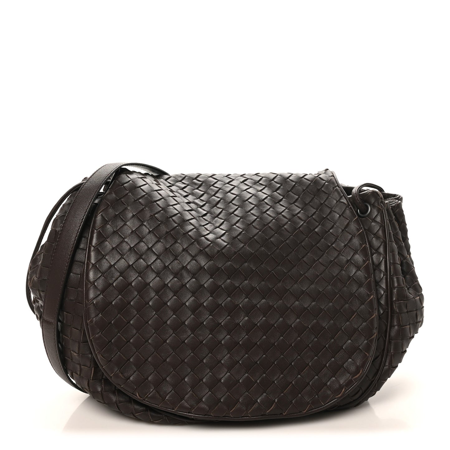 Nappa Intrecciato Messenger Bag Ebano