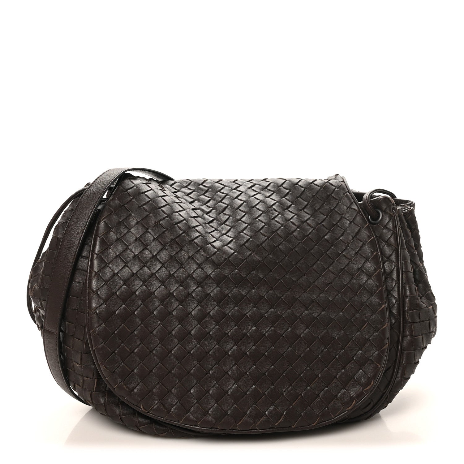 Bottega Veneta Nappa Intrecciato Messenger Bag Ebano 1 of 9